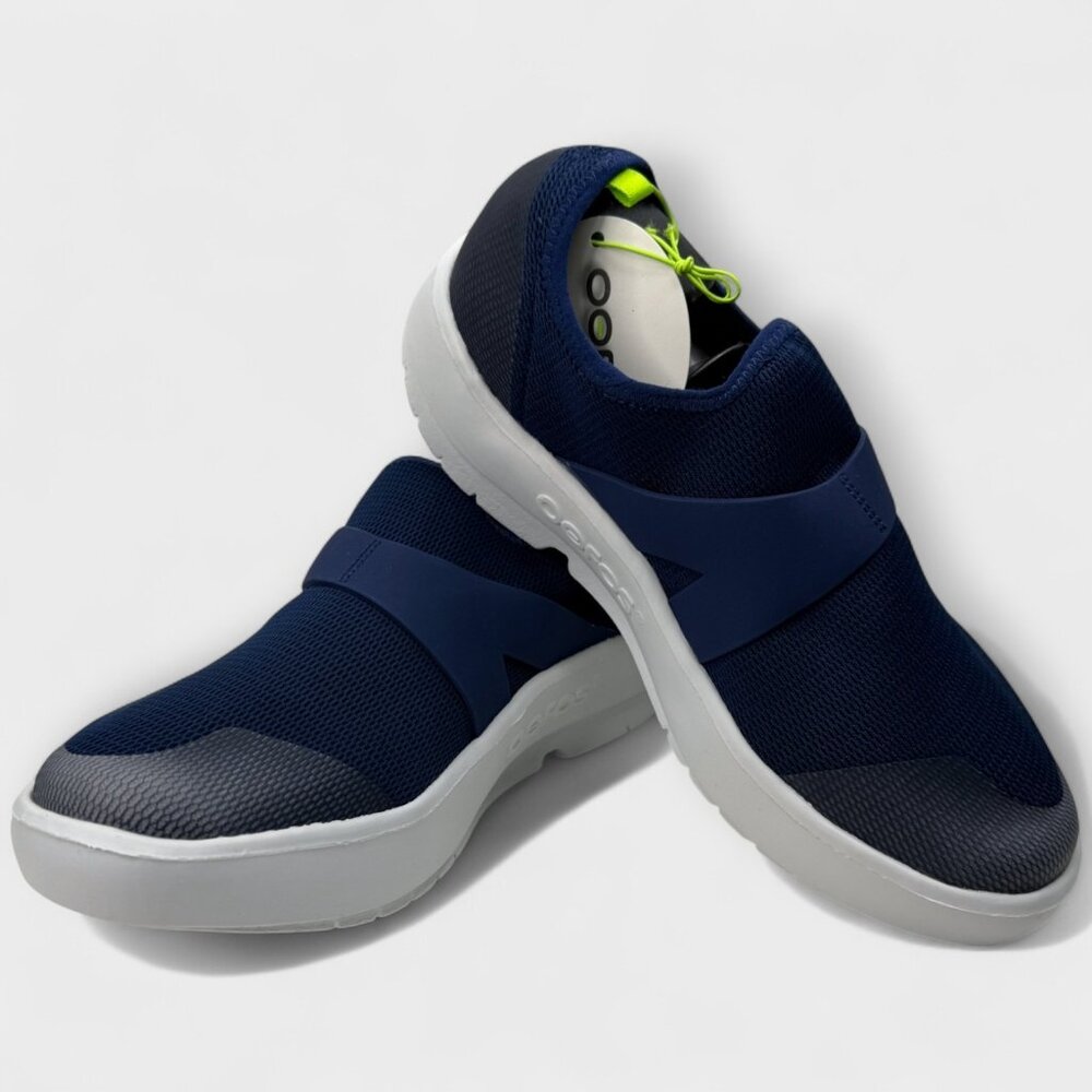 OOFOS OOmg Mesh Low Men’s Trainer Navy/White Slip‑On Comfort Recovery Size 11.5 - Picture 6 of 10